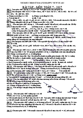 Bài tập ôn tập xuân - Môn Toán 7